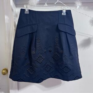 Final Price Nanette Lepore Wool Embroidered Skirt